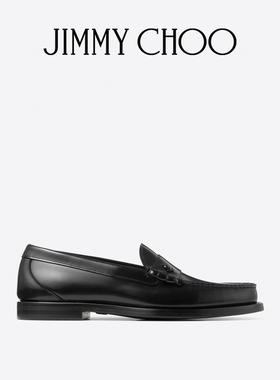 [新年礼物]JIMMY CHOO/ETHAN LOAFER 男士 黑色牛犊纹皮乐福鞋