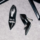 新年礼物 女士 JIMMY BELINDA CHOO PUMP 黑色漆皮高跟鞋