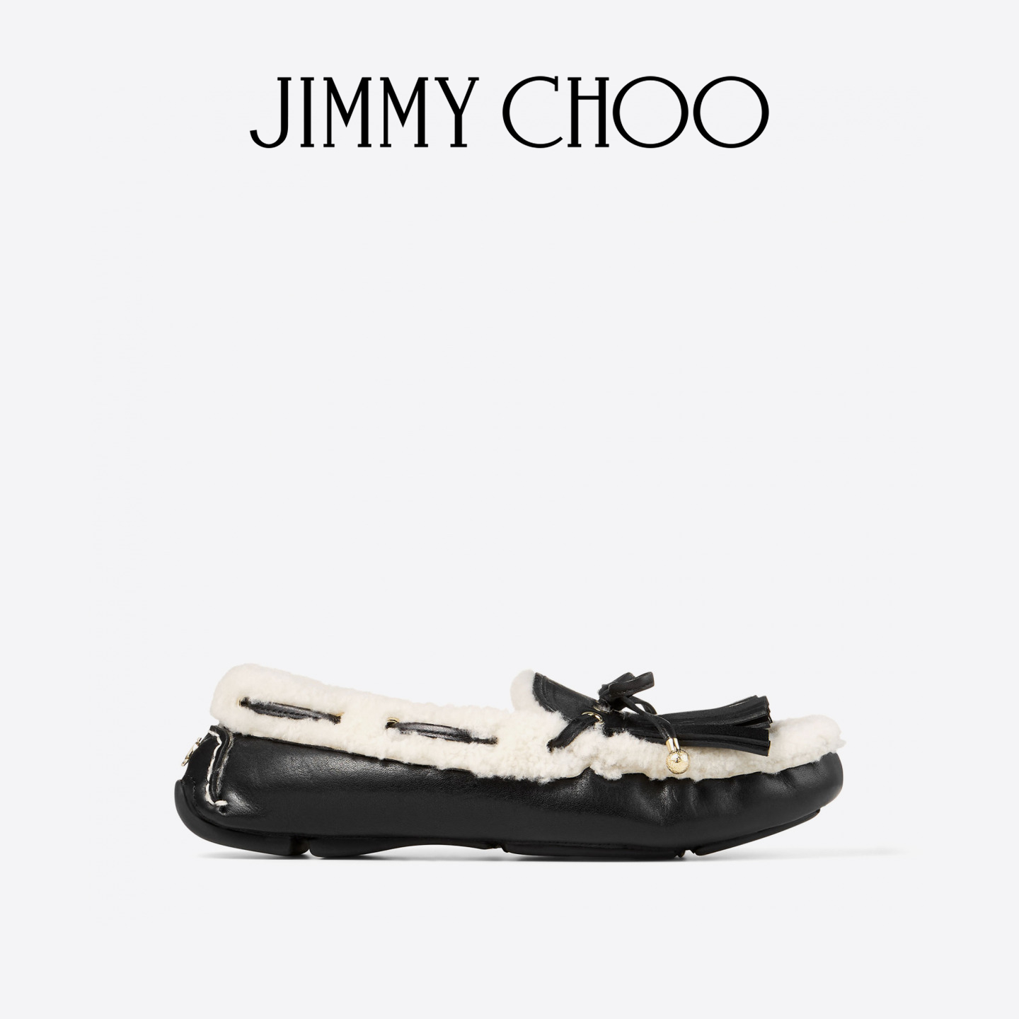 [冬季胶囊系列]JIMMY CHOO/MANON F 女士 黑色磨面皮乐福鞋