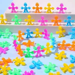 迷你卡通积木人陀螺儿童拼插手工公仔玩具可爱有趣幼儿园奖励礼品