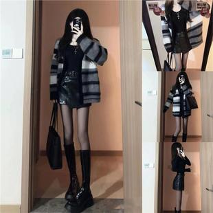 深冬装搭配一整套冬季御姐高级感女装小香风连衣裙子韩剧穿搭套装