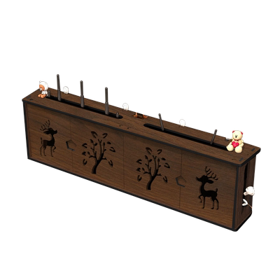 胡桃色路由器收纳盒隔热材质