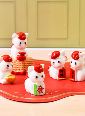 卡通福运小马手工diy小饰品奶油胶配饰树脂小配件创意桌面小摆件