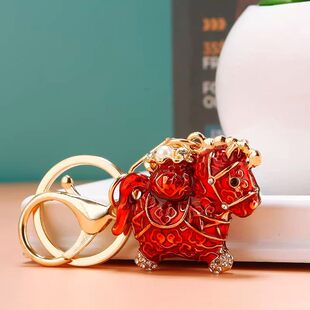 马上有钱福禄钥匙扣挂件中国风镶钻招财锁匙圈环简约包包挂饰