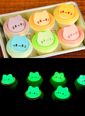 夜光猫咪蛋挞 微缩磨砂底亮油DIY仿真食玩手机冰箱贴迷你超市配件