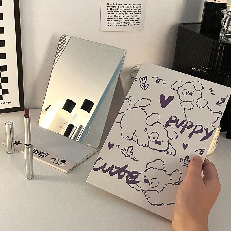 折叠镜子学生宿舍女生随身便携化妆镜台式桌面可立小梳妆镜办公室,家庭/个人清洁工具,随身化妆镜,淘宝优惠券,粉丝福利购,淘宝优惠卷