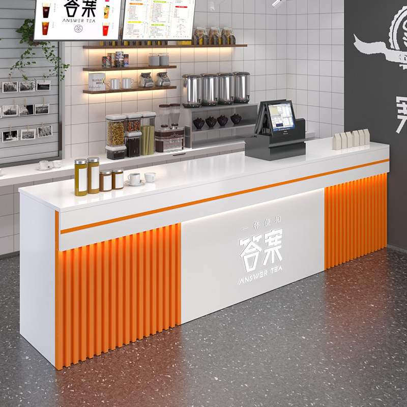 收银柜台柜台吧台桌奶茶店饭店餐饮店蛋糕店定制商用柜台前台接待