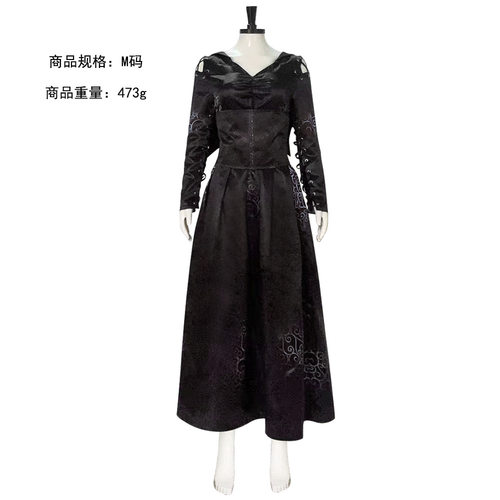 万圣节哈利波特贝拉特里克斯 莱斯特兰奇cos服黑女巫食死徒连衣裙