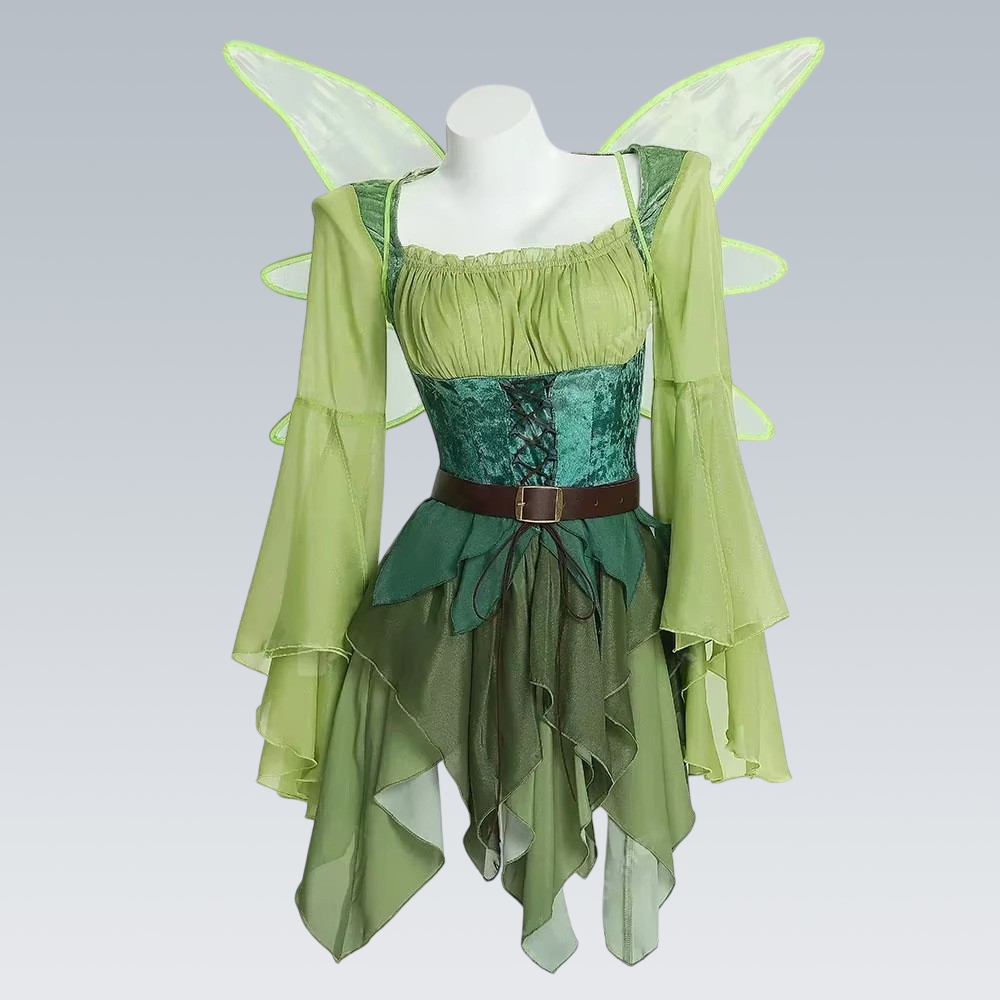 万圣节绿野仙踪魔法精灵连衣裙中世纪女式精灵cos服角色扮演服装