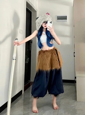鬼灭之刃伊之助cos服性转嘴平伊之助cos服女款角色扮演服现货