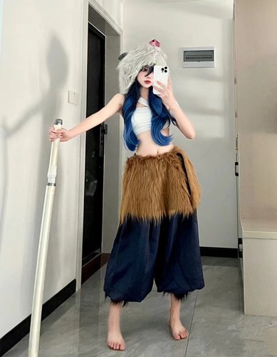 女款鬼灭之刃伊之助性转cos服
