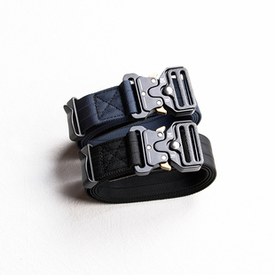 余文乐同款眼镜蛇插扣帆布腰带男女 潮牌工装裤卡扣布料皮带ins风