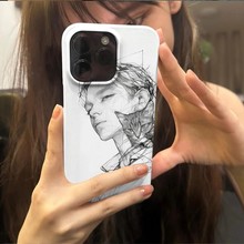 ins素描男孩适用于OPPOa58x手机壳a53/a72/a93s新款A1活力版Findx8x7直边reno13/12/11/10/9pro全包k12x软套
