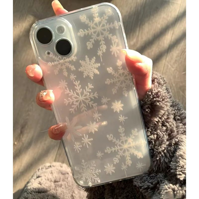 秋冬白色雪花适用于IQOOz3/z5/z6手机壳neo7/8/9全包iqoo12/11/10pro防摔iQOOu3/u1硅胶iqooz9x男女保护套