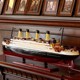 饰品客厅仿真游轮成品轮船精品家居摆件 泰坦尼克号模型木质帆船装