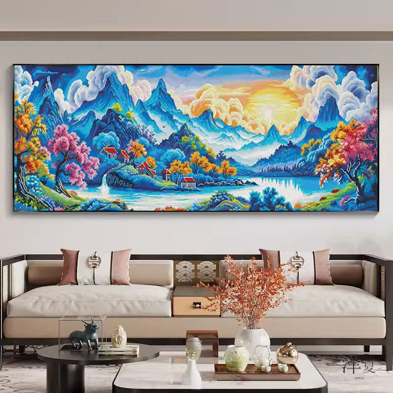 山水风景5d钻石画满钻