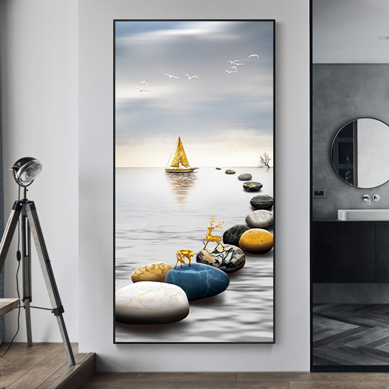 一帆风顺钻石十字绣客厅石来运转