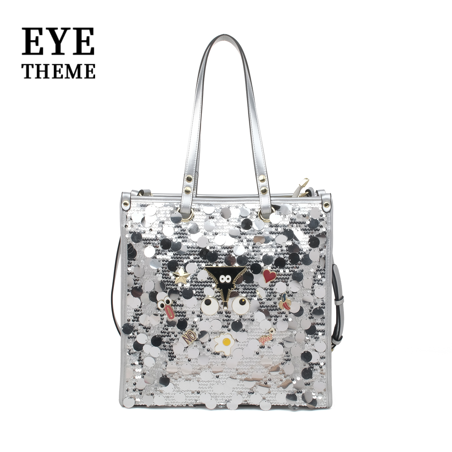 大容量女士单价印花托特女包珠片高级感贵妇出游收纳斜挎