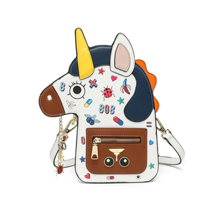 动物可爱皮具箱包卡通时尚设计感印花链条单肩包新奇特斜挎
