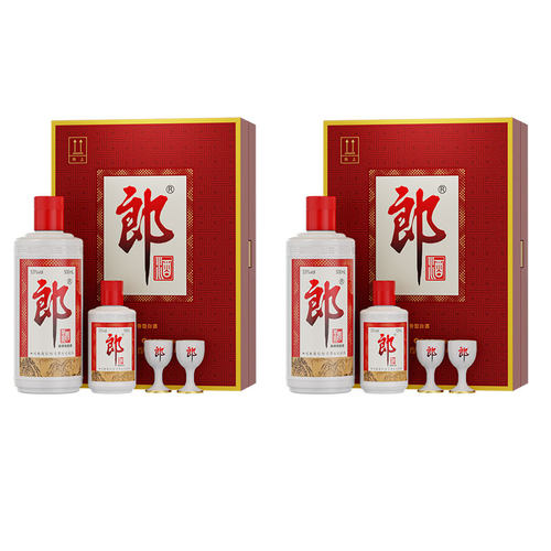 郎酒郎牌郎酒53度高度酱香型白酒500ml+100ml子母郎礼盒装*2盒