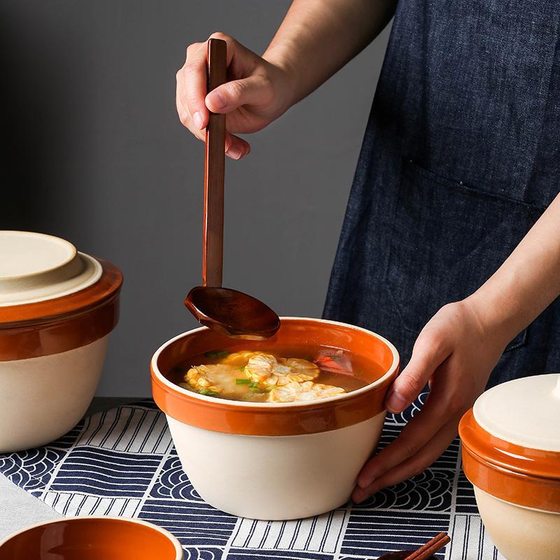 仿古怀旧陶瓷蒸饭复古土碗