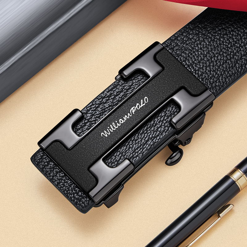 英皇保罗皮带男款真皮内扣商务