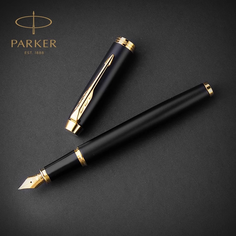 PARKER派克IM纯黑丽雅白夹墨水笔男士送礼女生日定制钢笔免费刻字