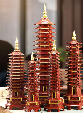 彩铜文昌塔办公桌书桌摆件