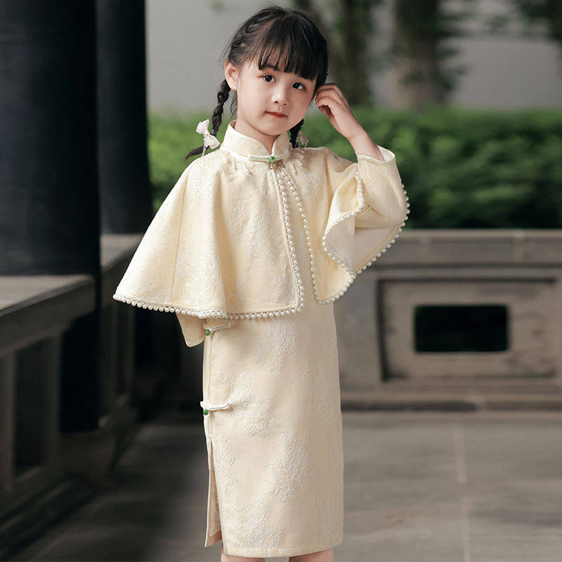 儿童旗袍春秋2024新款女童连衣裙秋冬公主裙女孩长袖中国风女秋款