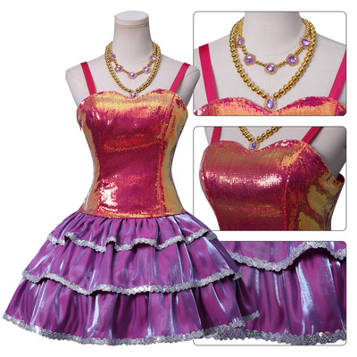 芭比之梦想豪宅cos 芭比经典粉色亮片裙动漫影视同款二次元cos服