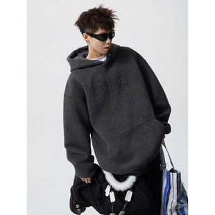 1997邮政局十九秋工作室東崛NOLOGO夜色文艺男重磅380克连帽卫衣