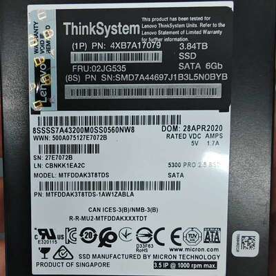 请议价-ThinkSystem 3.84TB SATA SSD固