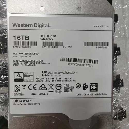 请议价-西数16T SATA企业级氦气硬盘，HC550 2021