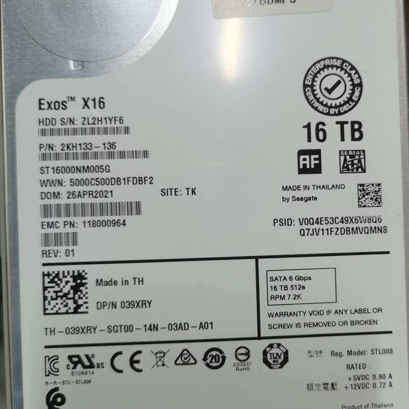 请议价-Dell 16T SATA 企业级硬盘 全新拆机3年保修