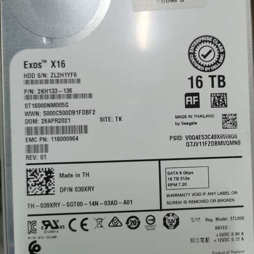 请议价-Dell 16T SATA 企业级硬盘 全新拆机3年保修