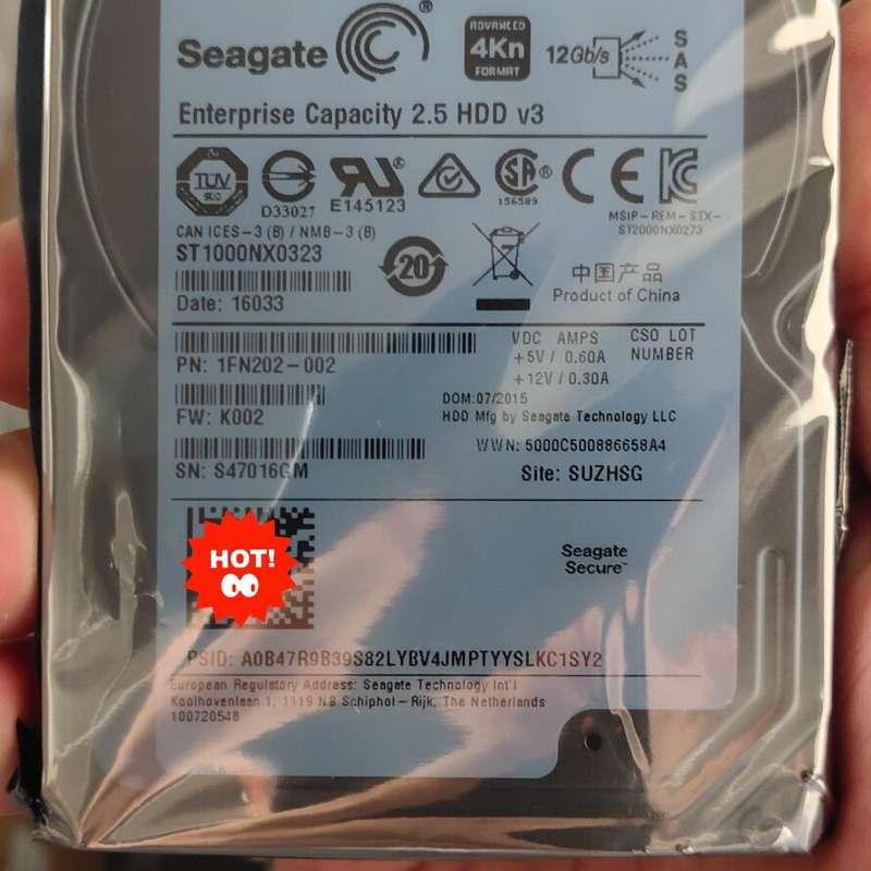 请议价-希捷 1TB 2.5寸 10000转 4KN 12GB SA