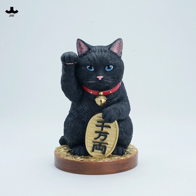 非现JXK招财猫-千万两猫模型仿真萌宠猫礼物动物潮玩手办桌面摆件