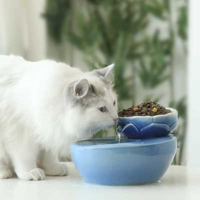 猫咪过滤饮水机 复古陶瓷自动循环喂水器喷泉活水饮水宠物用品批