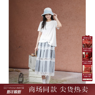 新款 夏季 休闲百搭T恤XHAB10027 女装 西町村屋设计感结构不规则短袖