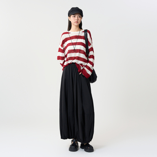 子XHAB10749 西町村屋文艺垂感休闲长裤 女夏季 新款 简约百搭宽松裤