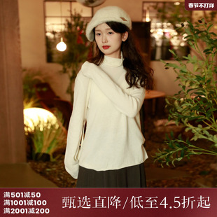 西町村屋极简风小衫女装冬季新款半高领羊绒韩系针织衫AD8112169