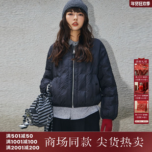 西町村屋简约羽绒服女装2025冬季新款轻薄圆领韩系外套XHAD10254