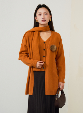 西町村屋复古感套装女装2025冬季新款慵懒感毛衣三件套XAAD10965