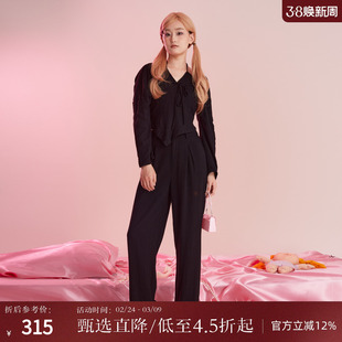 西町村屋韩风简约三件套女装秋季新款气质百搭裤子套装AC8601005