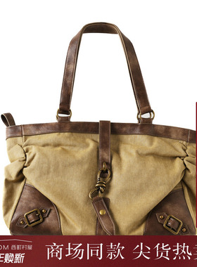 西町村屋废土沙漠风金属卡扣托特包女秋季新款复古包包XAAC60008