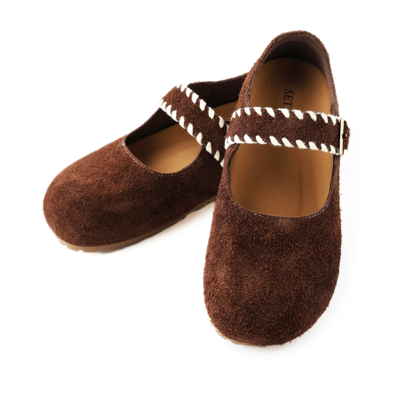 西町村屋复古感浅口单鞋女鞋秋冬新款休闲平跟编织鞋子XAAD20008