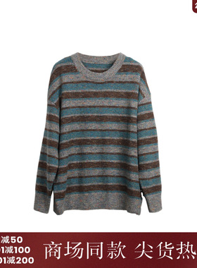 西町村屋彩点渐变段染毛衣女秋冬新款休闲宽松百搭毛衫XA9C10096