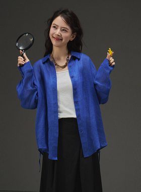 西町村屋慵懒风衬衣女2026夏季新款韩系衬衫外套含腰带XABB10375