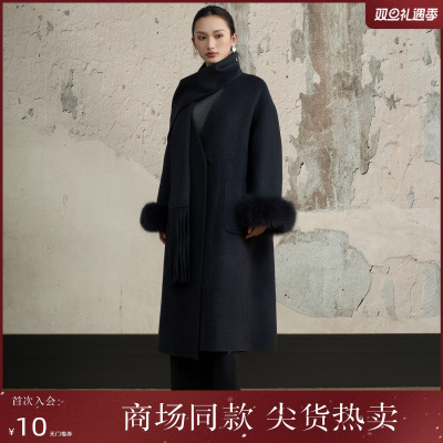 西町村屋简约气质外套女装2025冬季新款质感双面呢大衣XHAD10304