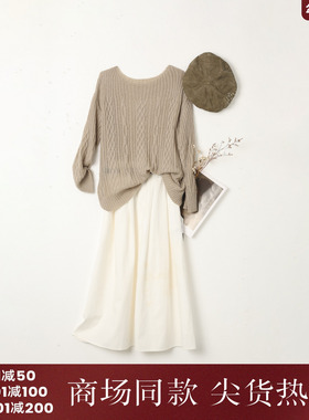西町村屋休闲宽松针织衫女装秋季新款慵懒复古百搭毛衣XH9C10085